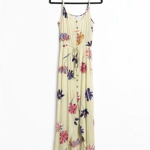 O'Neill Floral Button-Down Maxi Dress - Cream, Pink, and Blue